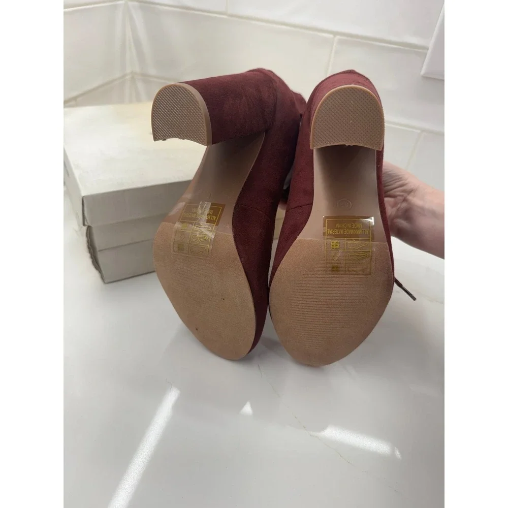 Heels‎ burgundy lace up 8.5 women's Loki brand
